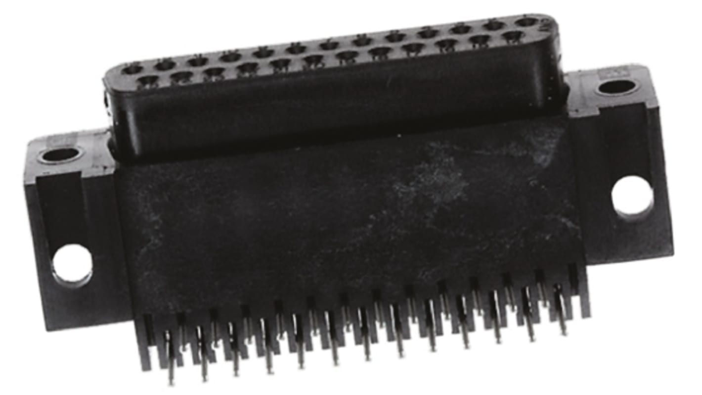 TE Connectivity Amplimite HD-20 25 Way Right Angle Through Hole D-sub Connector Socket, with 3.05 mm mounting holes