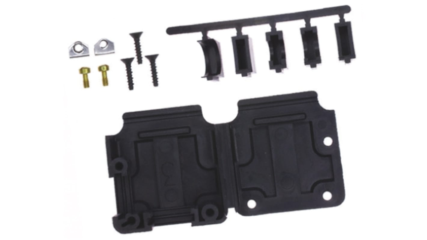 TE Connectivity HD-20 Series Thermoplastic Right Angle, Straight D Sub Backshell, 25 Way