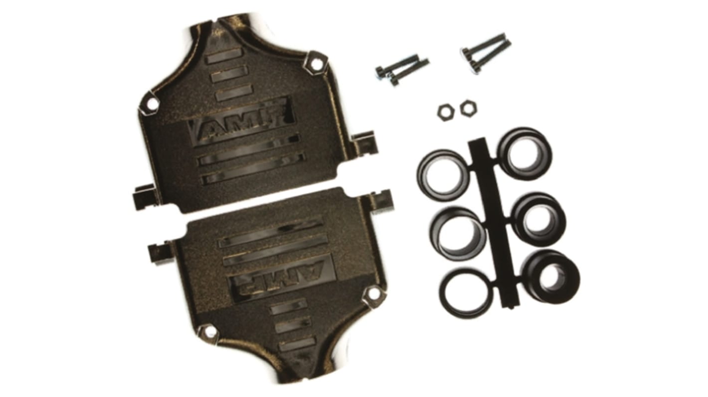 TE Connectivity Metal Plated Plastic D Sub Backshell, 50 Way