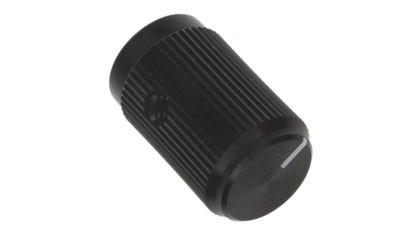 TE Connectivity 12.7mm Black Potentiometer Knob for 3.17mm Shaft, KB500B1/8