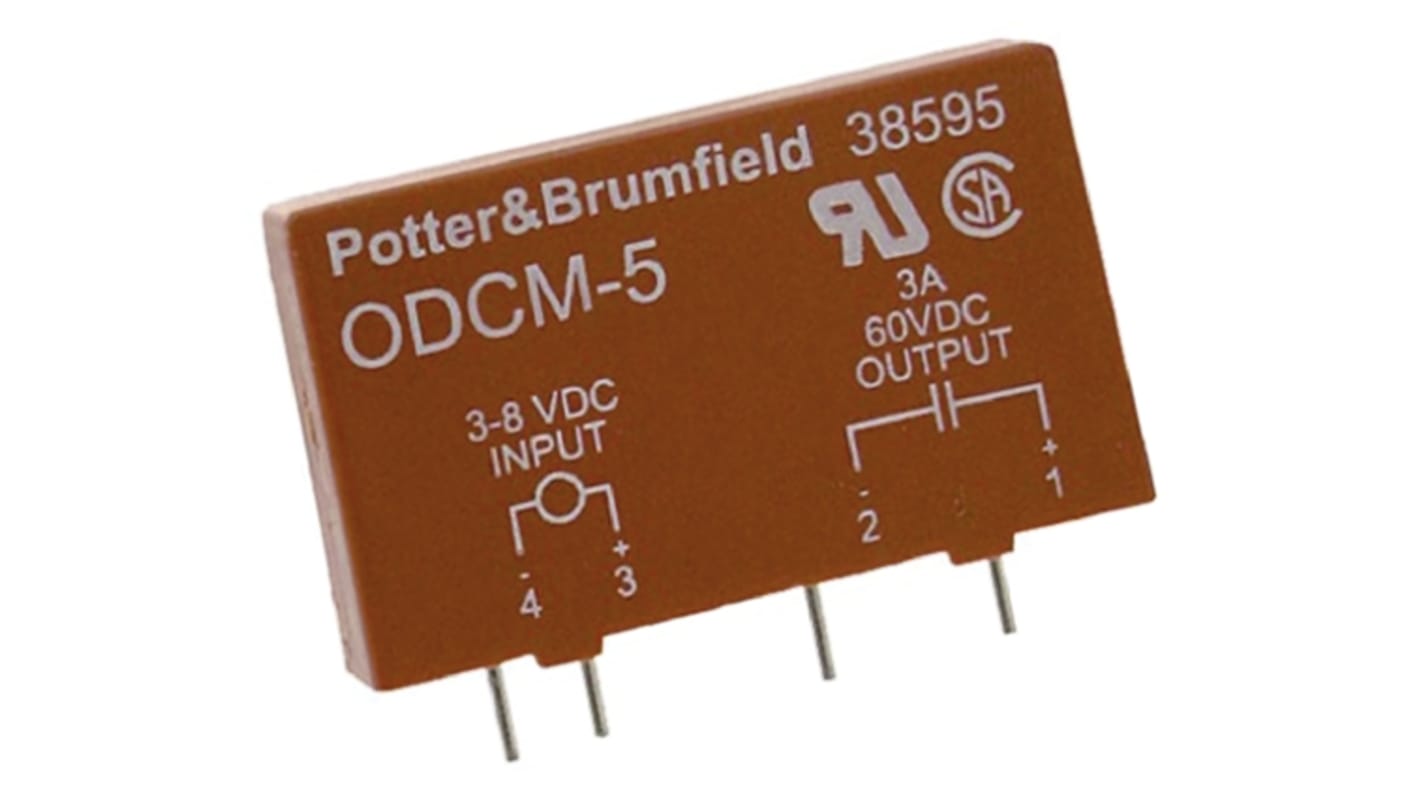 TE Connectivity ODCM Series Solid State Relay, 3 A Load, Through Hole, 60 V dc Load, 8 V dc Control