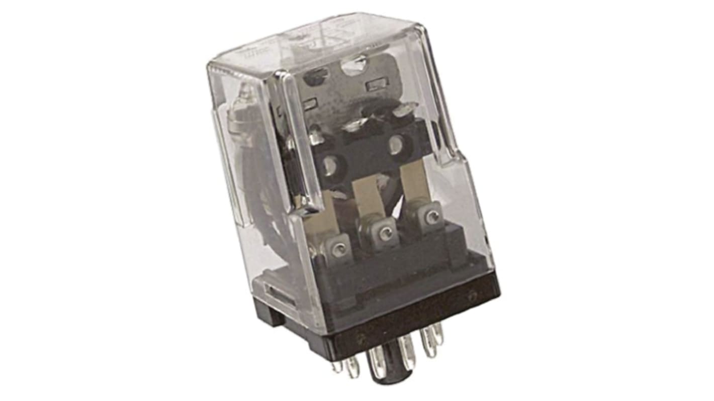 TE Connectivity Plug In Non-Latching Relay, 120V Coil, 10A Switching Current, 3PDT