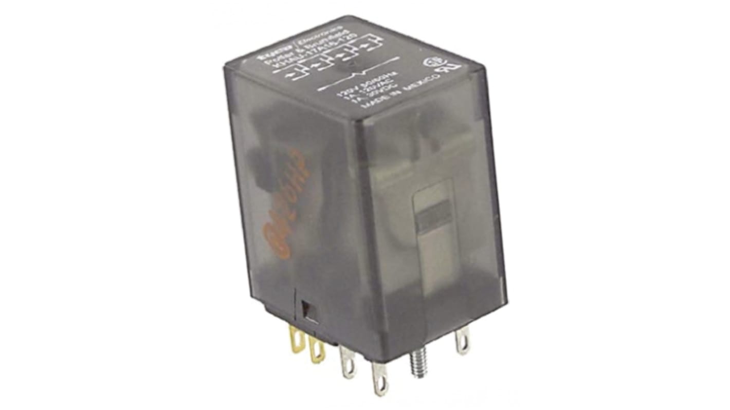 TE Connectivity Plug In Power Relay, 12V dc Coil, 5A Switching Current, 4PDT