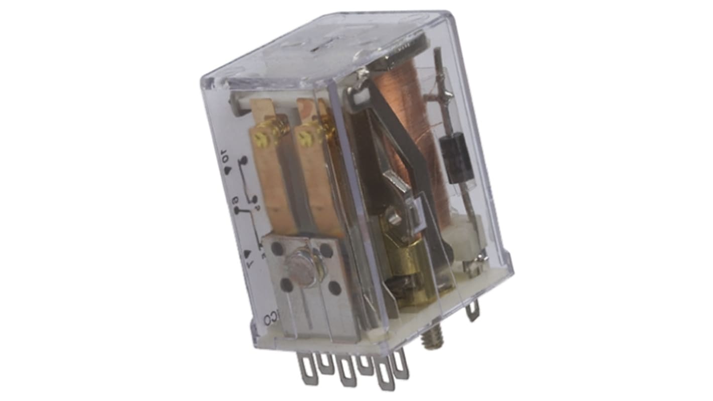 TE Connectivity Non-Latching Relay, 24V Coil, 2A Switching Current, 6PDT