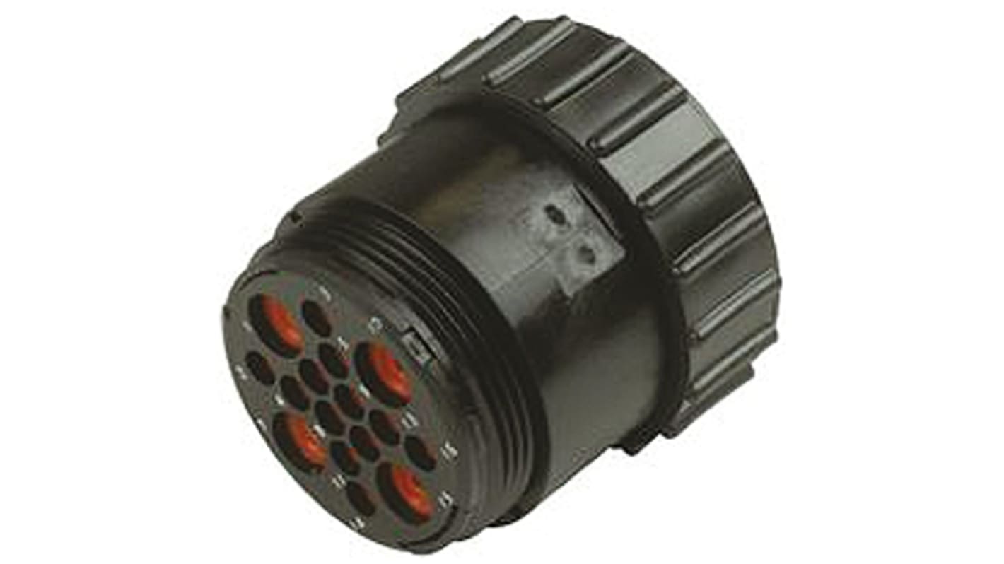 TE Connectivity Connector, 16 Contacts, In-line, Plug, Female, IP67, CPC Series 6 Series