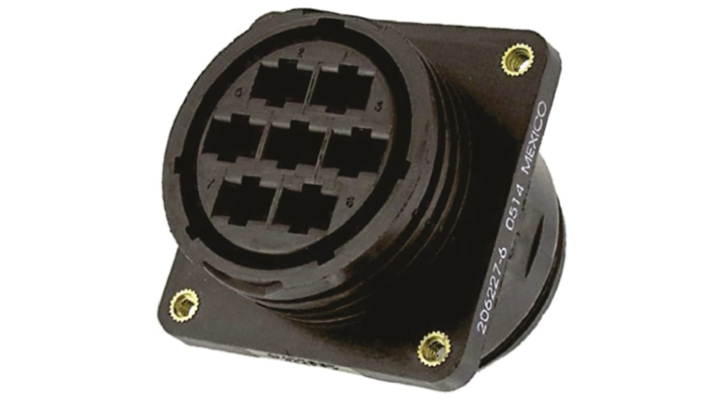 TE Connectivity Connector, 7 Contacts, Flange Mount, Socket, Female, CPC Series 3 Series