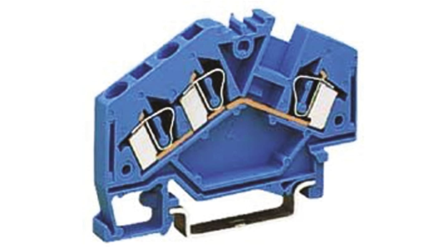 WAGO 281-651 281 Series Blue, 4mm², Single-Level, Cage Clamp Termination, ATEX, IECEx