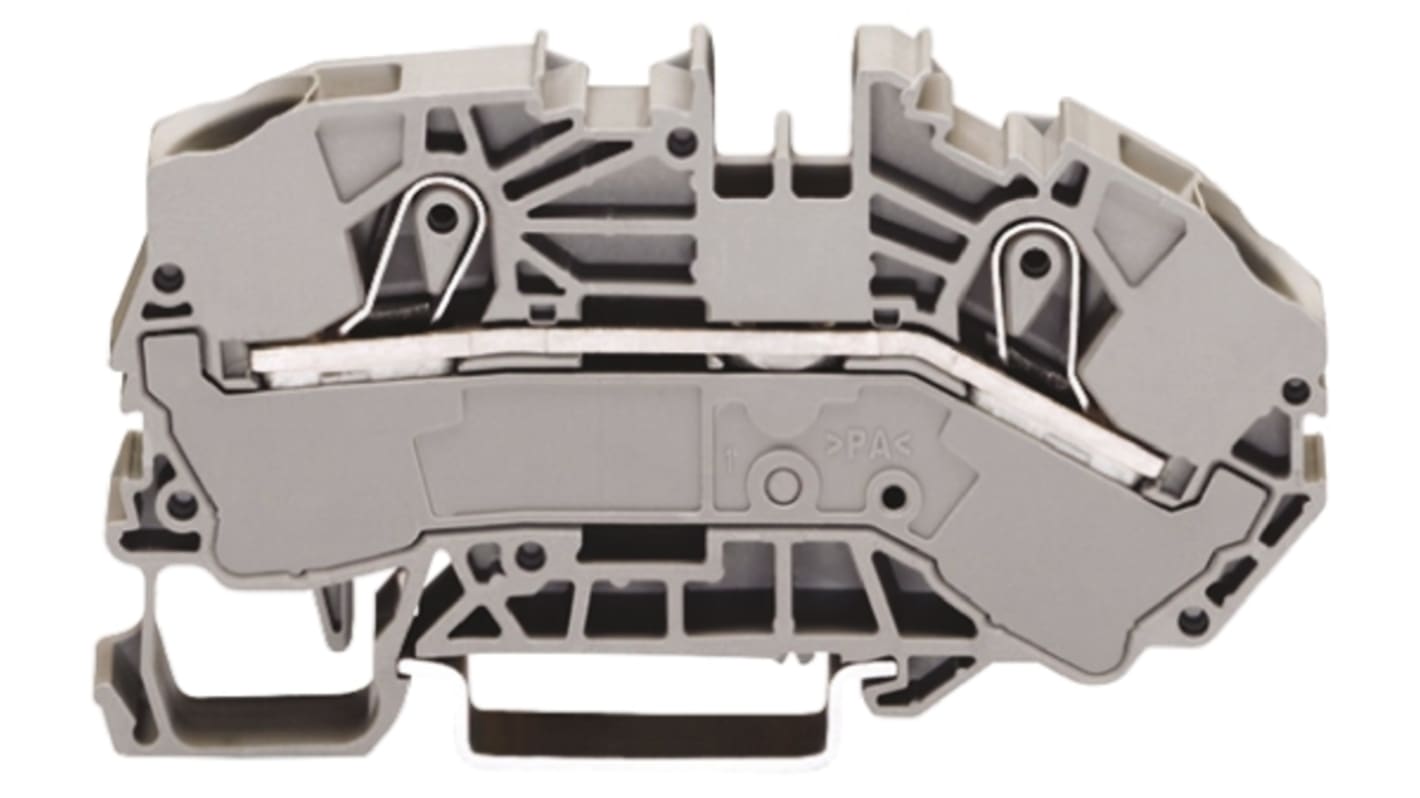 WAGO 2016-7601 TOPJOB S, 2016 Series Grey, 16mm², Single-Level, Push-In Cage Clamp Termination