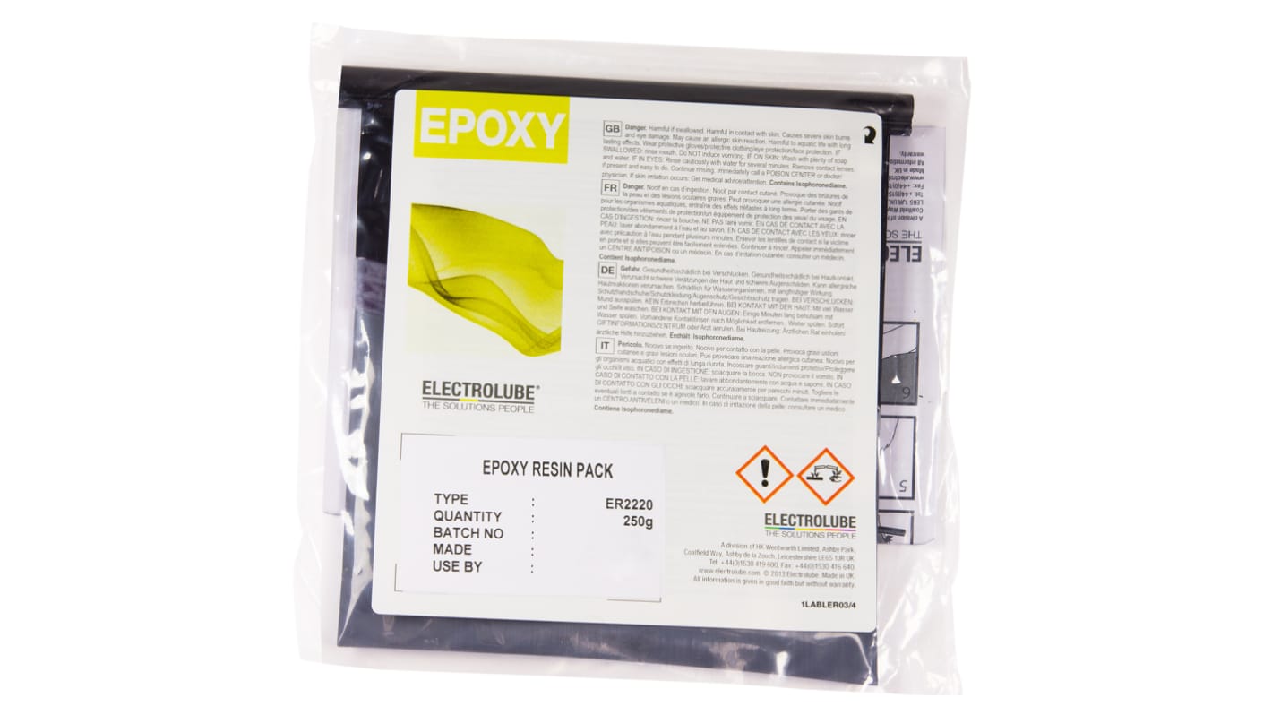 Electrolube ER2220 Epoxidharz-Kleber Schwarz, Grau, Packung 250 g