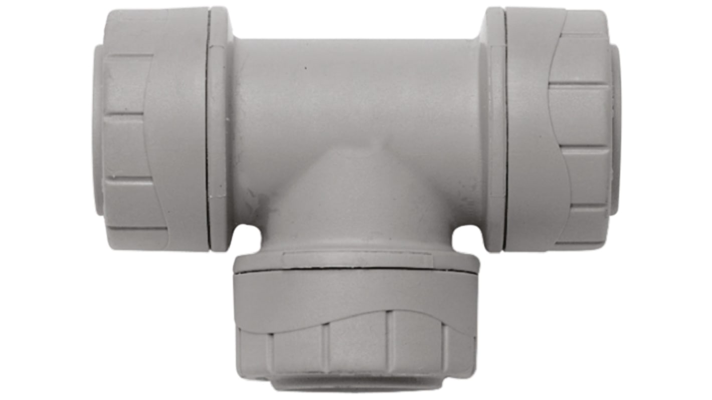 Polyplumb 等径三通 塑料管件, 聚丁烯制, 60mm长, 推入式接口, 兼容15mm管
