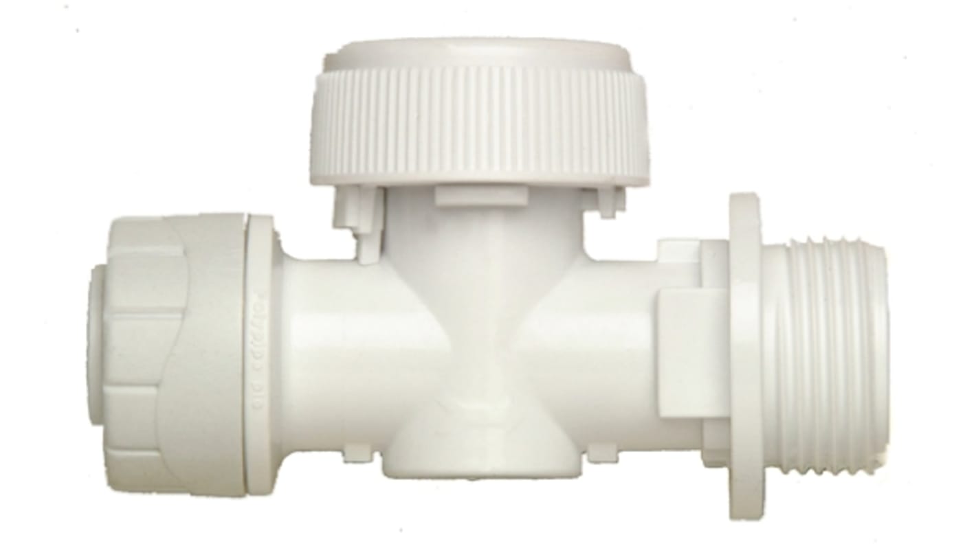 Polyplumb Plastic, Ball Valve, Compression, Threaded, BSPP 3/4in, 15mm