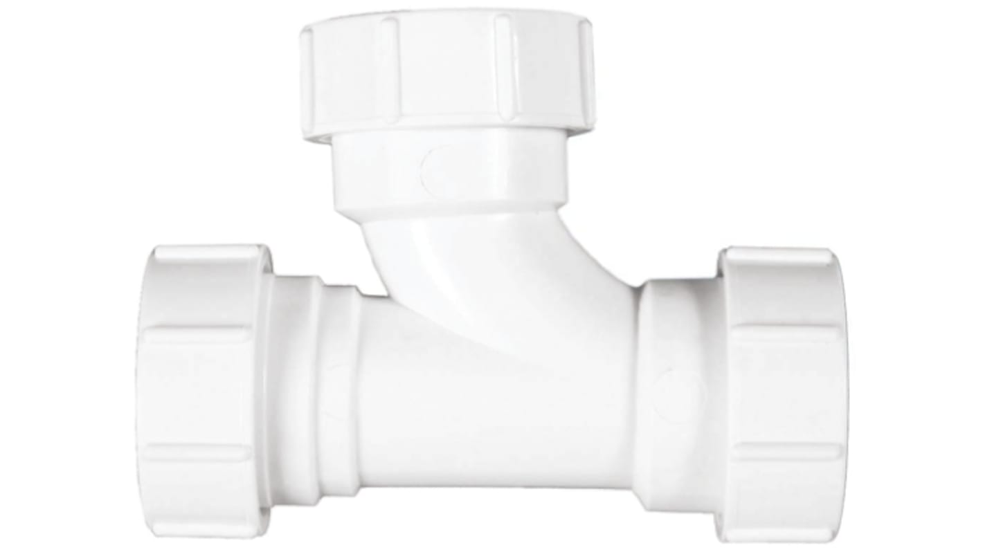 Polyplumb 88° Tee Swept Tee PVC Pipe Fitting, 40mm