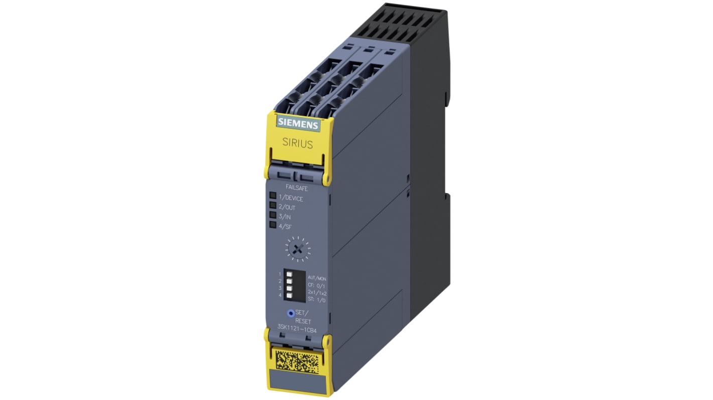 Siemens SIRIUS 3SK1 Time Delay Safety Relay, 24V dc, Single Channel, 4 Safety Contacts