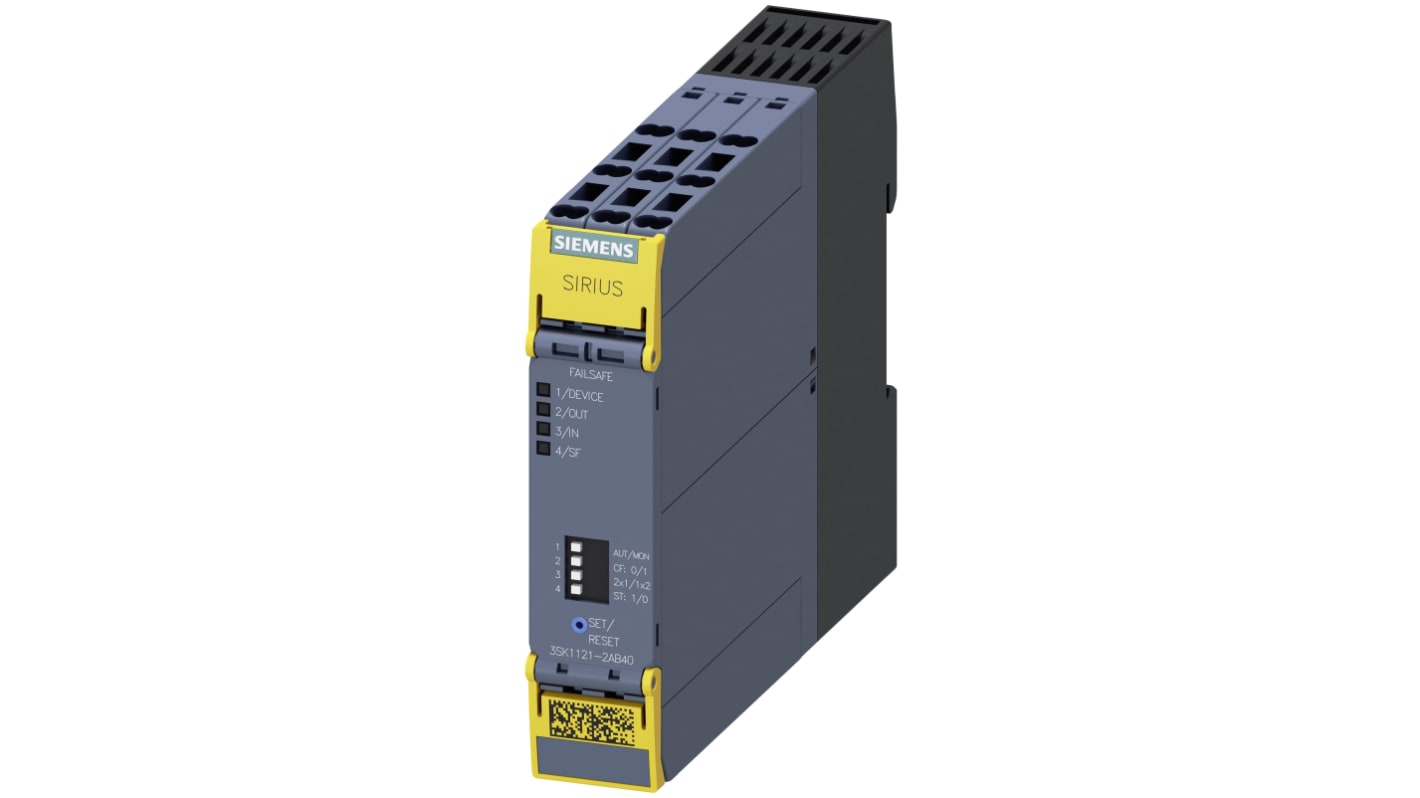 Siemens 3SK1 Safety Monitoring Safety Relay, 24V dc, Single Channel, 4 Safety Contacts