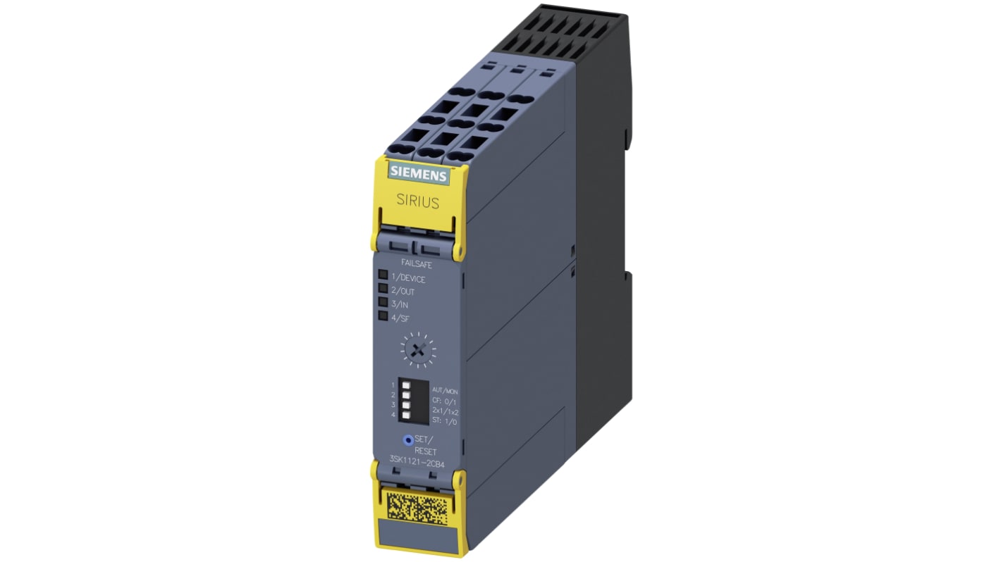 Siemens SIRIUS 3SK1 Time Delay Safety Relay, 24V dc, Single Channel, 4 Safety Contacts