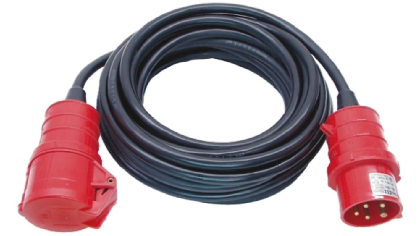 Regleta de enchufes brennenstuhl, long. cable 30m, 1 toma CEE, 400 V, 16A, de Neopreno Negro, IP44