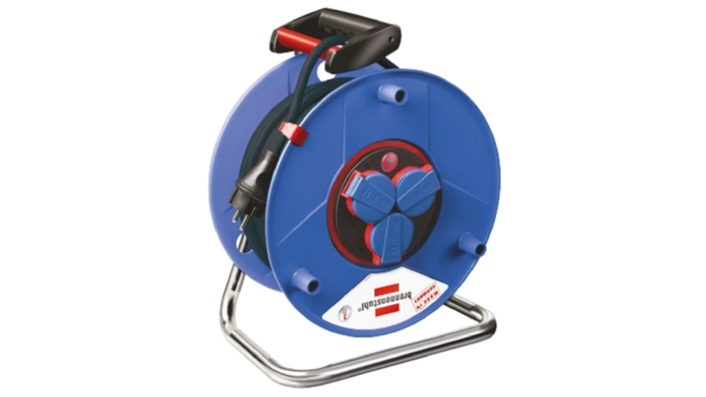 brennenstuhl 25m 3 Socket Type F - German Schuko Extension Reel, 230 V, IP44