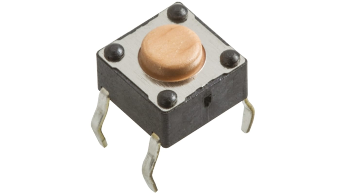 Interruptor táctil, Rosa, contactos SPST 4.3mm, Montaje en orificio pasante