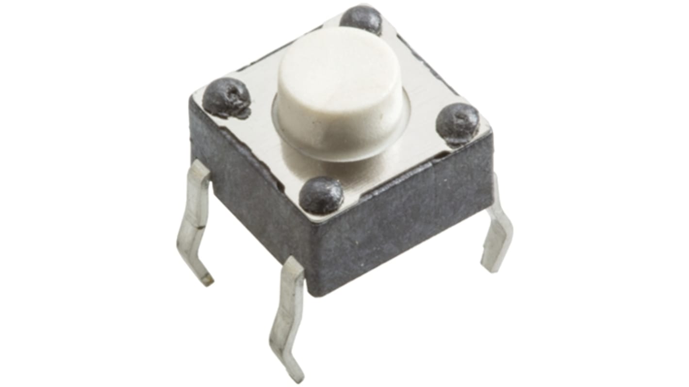 Wurth Elektronik White Tactile Switch, SPST 50 mA @ 12 V dc 1.6mm Through Hole
