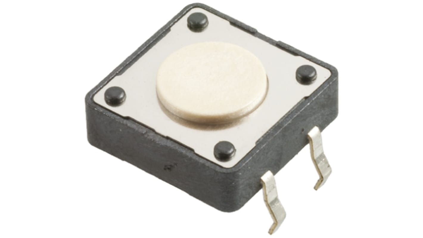 Wurth Elektronik White Button Tactile Switch, SPST 50 mA @ 12 V dc 5mm Surface Mount