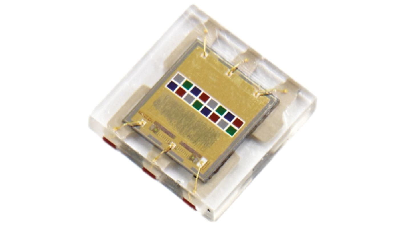 Sensor de colores, TCS3414FN, Luz a Serie 640 nm FN 6 pines I2C, alimentación 2,7 → 3,6 V