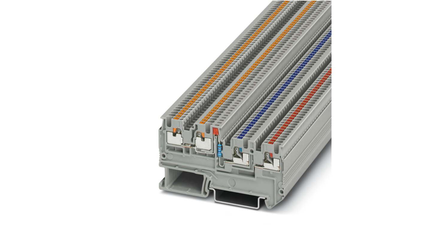 Phoenix Contact 3244423 PTIO 1.5/S/3-LED 24 RD Series Grey, 1.5mm², Triple-Level, Push In Termination