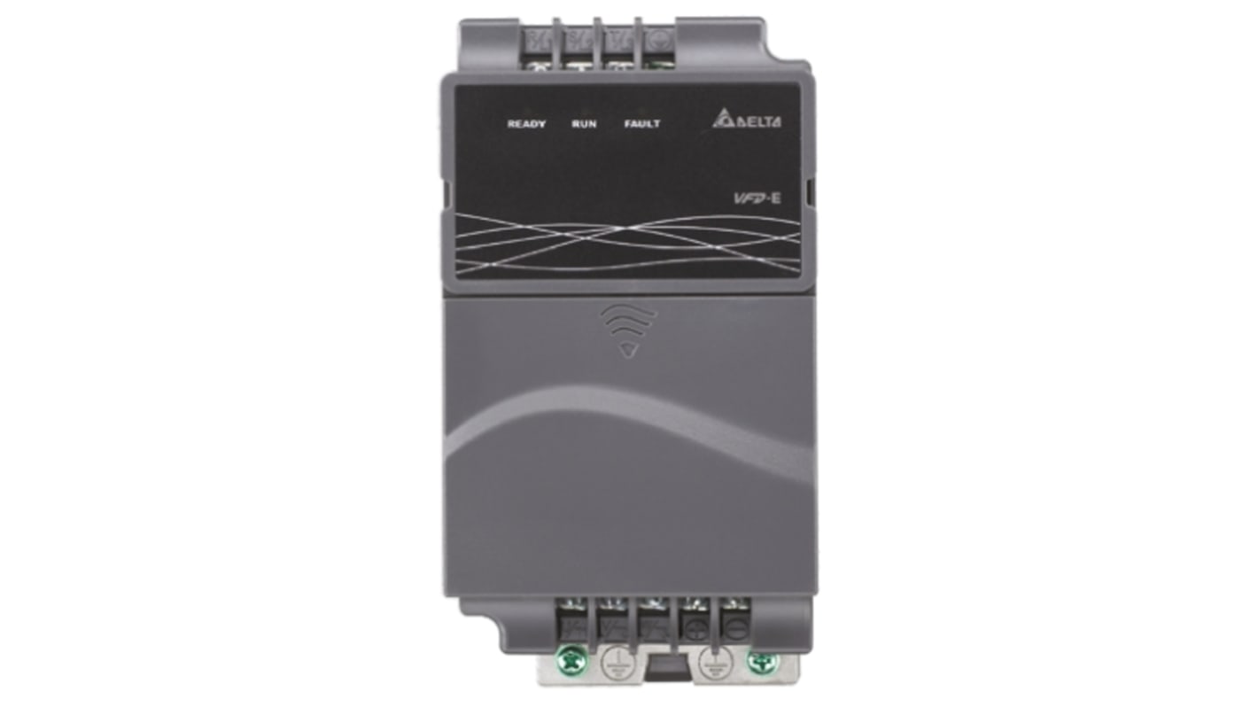 Delta Electronics Inverter Drive, 0.4 kW, 1 Phase, 230 V ac, 2.7 A, 6.5 A, VFD-E Series