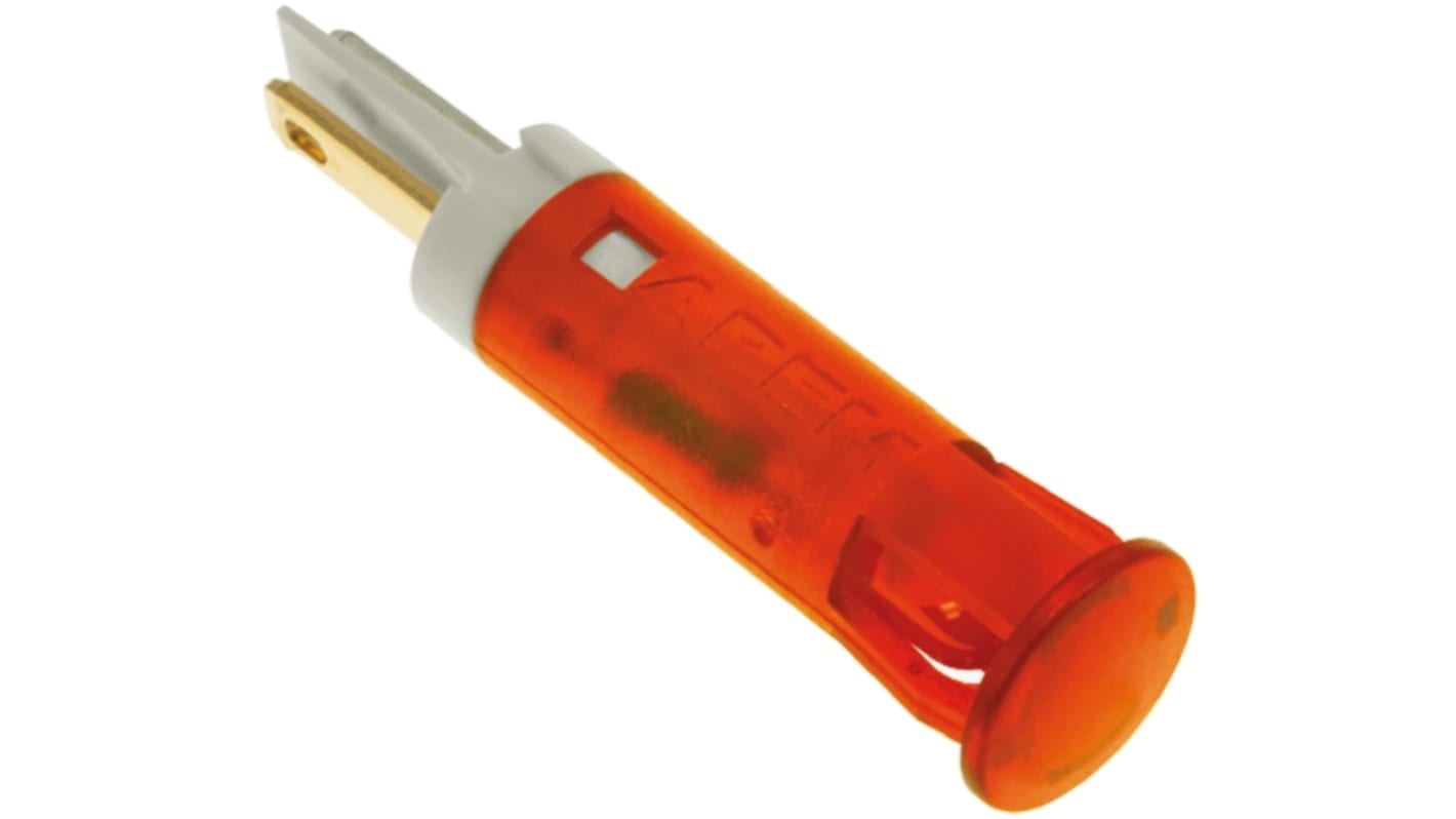 Indicatore da pannello APEM Arancione  a LED, 24V cc, foro da 8mm