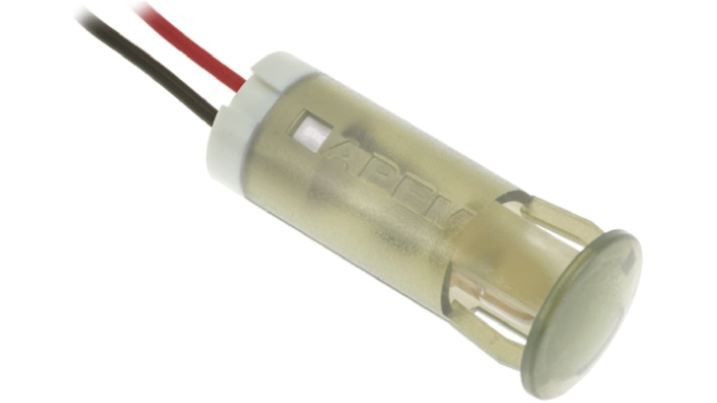Indicatore da pannello APEM Bianco  a LED, 220V ca, foro da 10mm