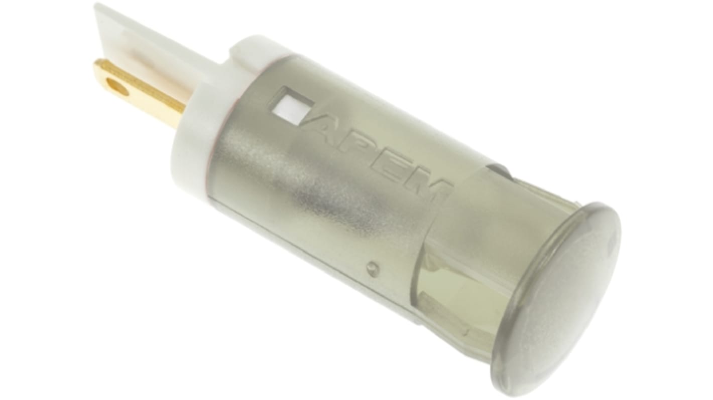 Indicatore da pannello APEM Bianco  a LED, 12V cc, foro da 12mm