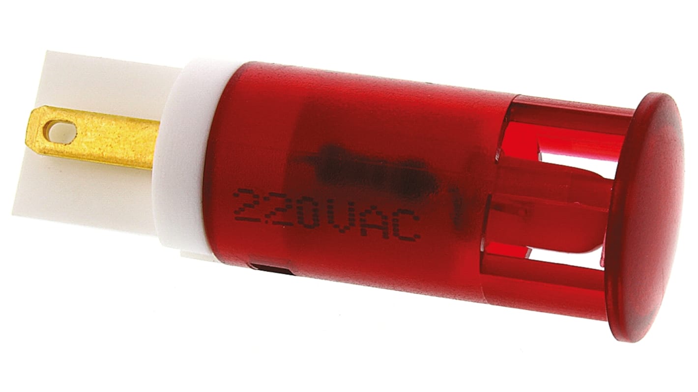 Indicatore da pannello APEM Rosso  a LED, 220V ca, foro da 12mm