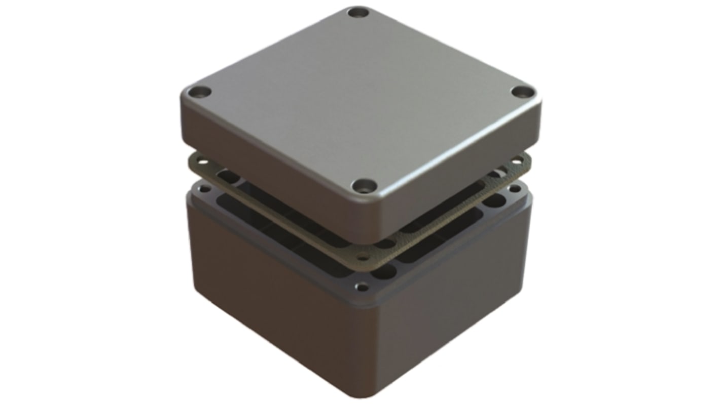Boîtier Deltron 486 en Aluminium, 120 x 120 x 80mm, Gris IP68, Blindé