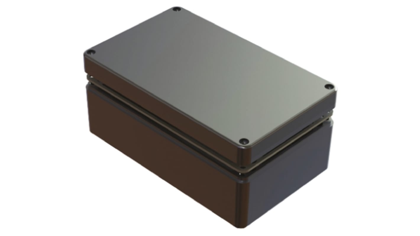 Deltron 486 Series Grey Aluminium Enclosure, IP68, Grey Lid, 260 x 160 x 90mm