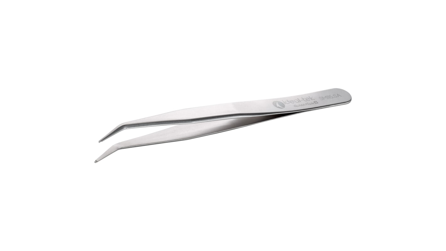 ideal-tek 120 mm, Stainless Steel, Grooved, Tweezers