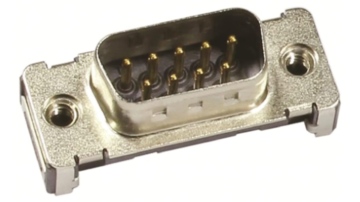 Harting D-Sub 37 Way SMT D-sub Connector Plug, 2.76mm Pitch, with M3 Threaded Inserts