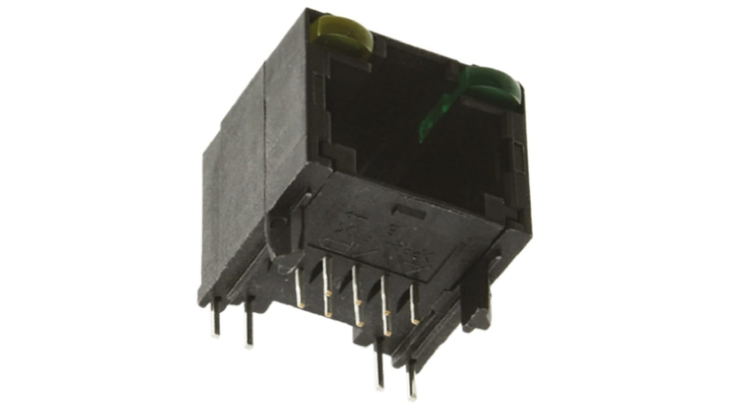 TE Connectivity 5406533 Series Female RJ45 Connector, Through Hole, Cat5 Right Angle 1 Port 8P8C -Way