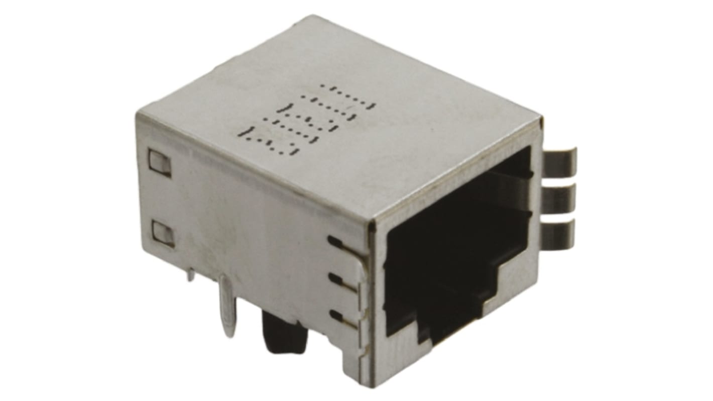 TE Connectivity 1116062 Series Female RJ45 Connector, Through Hole, Cat5 Right Angle 1 Port 8P8C -Way