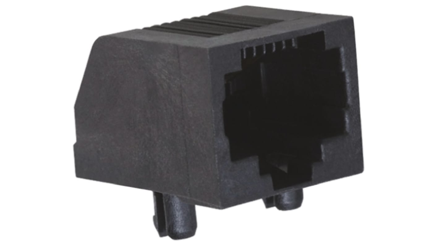 TE Connectivity 5555764 Series Female RJ45 Connector, Surface Mount, Cat3 Right Angle 1 Port 8P8C -Way