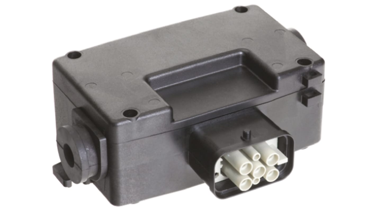 HARTING, Han Power S IP65 Black Surface Mount 6P + E Industrial Power Socket, Rated At 10A, 600 V