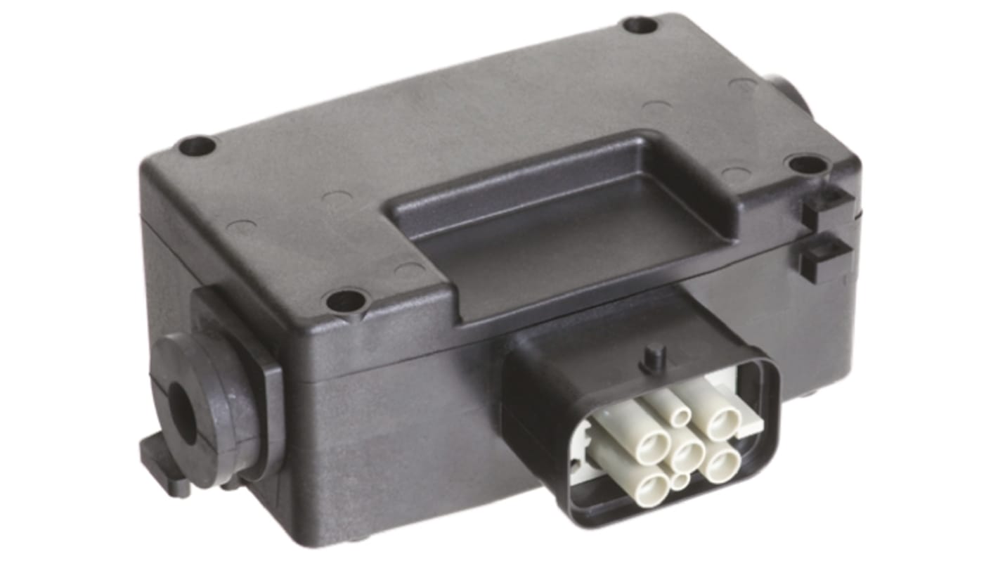 Harting, Han Power S IP65 Black Surface Mount 6P + E Industrial Power Socket, Rated At 10A, 600 V