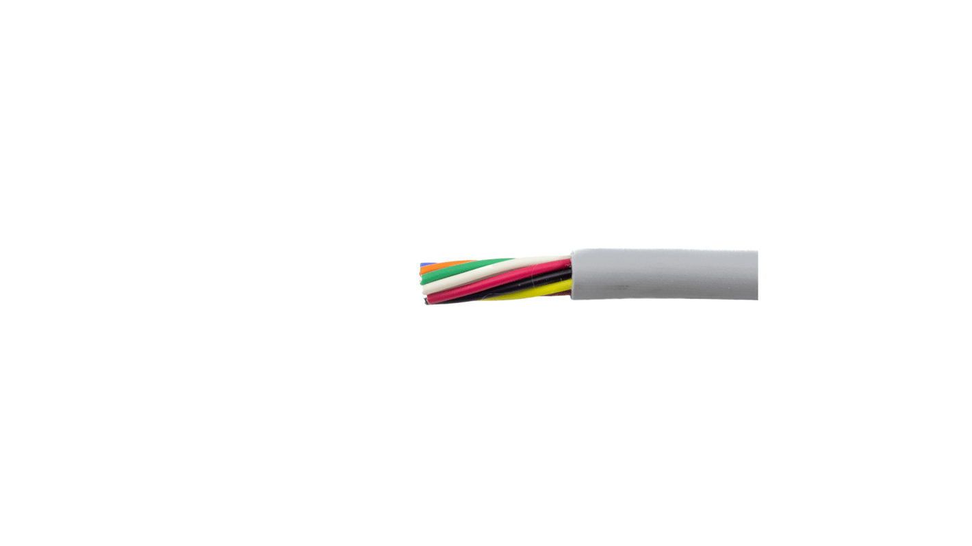 Alpha Wire Ecogen Ecoflex Control Cable, 8 Cores, 0.14 mm², ECO, Unscreened, 30m, Grey mPPE Sheath, 26 AWG