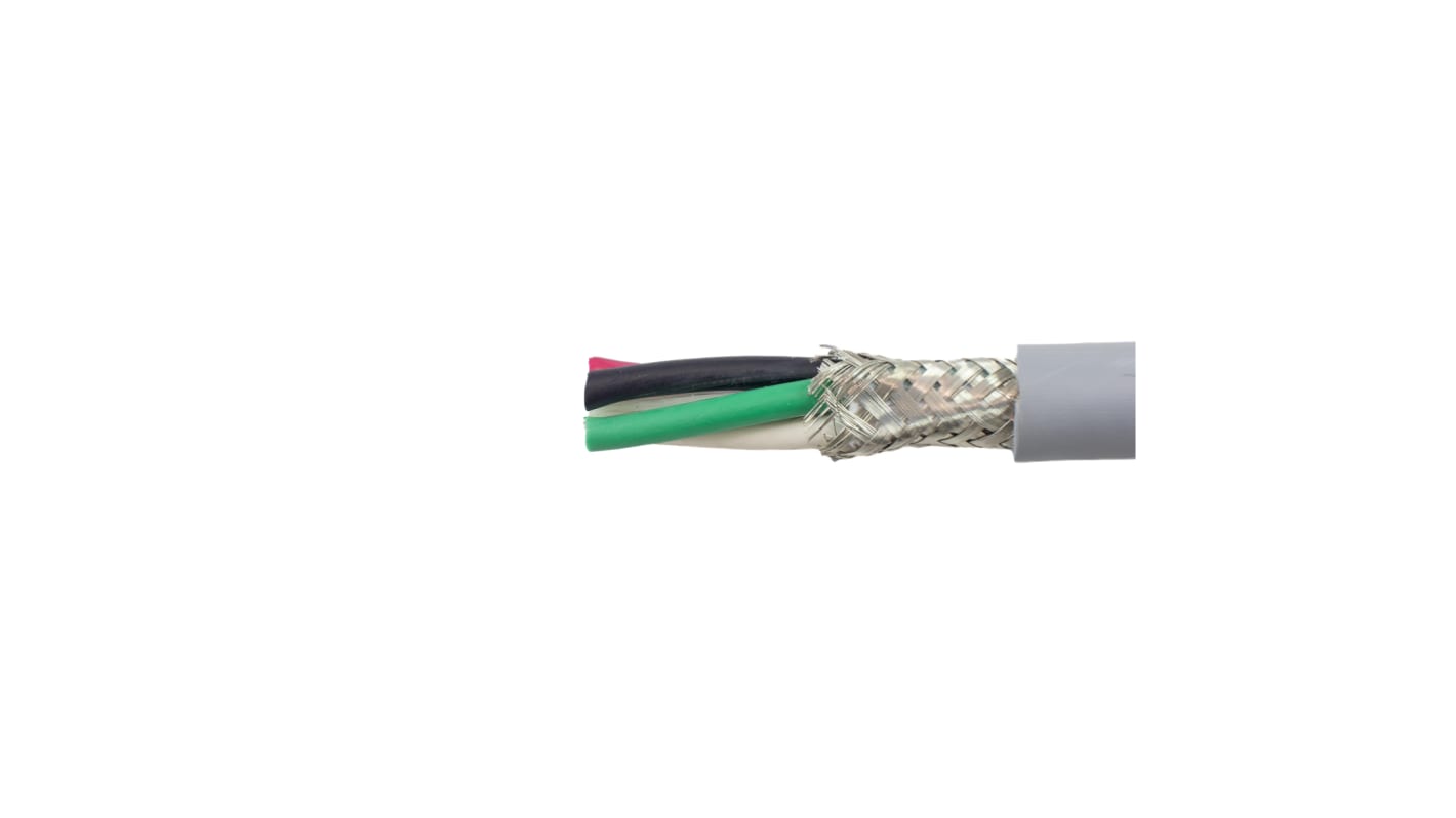 Cavo industriale multipolare schermato a 4 cond. 1,32 mm², 16 AWG, 600 V, Ø7.52mm, L. 30m