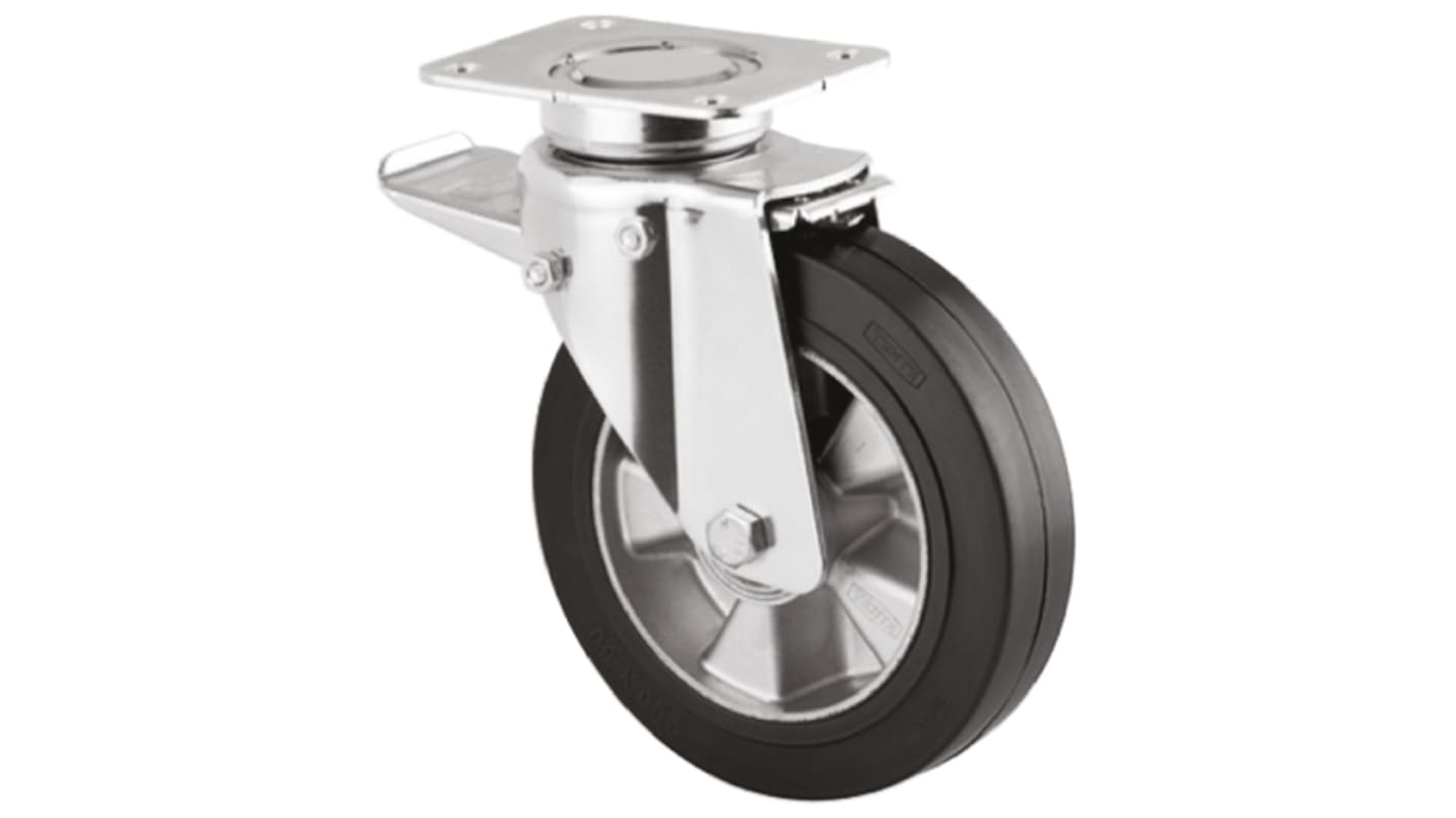 Ruota per carrelli orientabile con freno Tente, Ø 200mm, 450kg