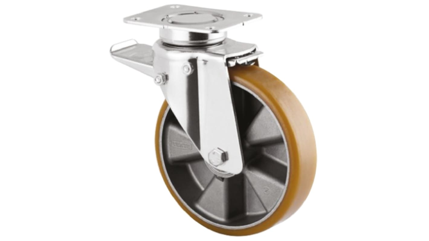 Tente Braked Swivel Castor Wheel, 600kg Capacity, 200mm Wheel