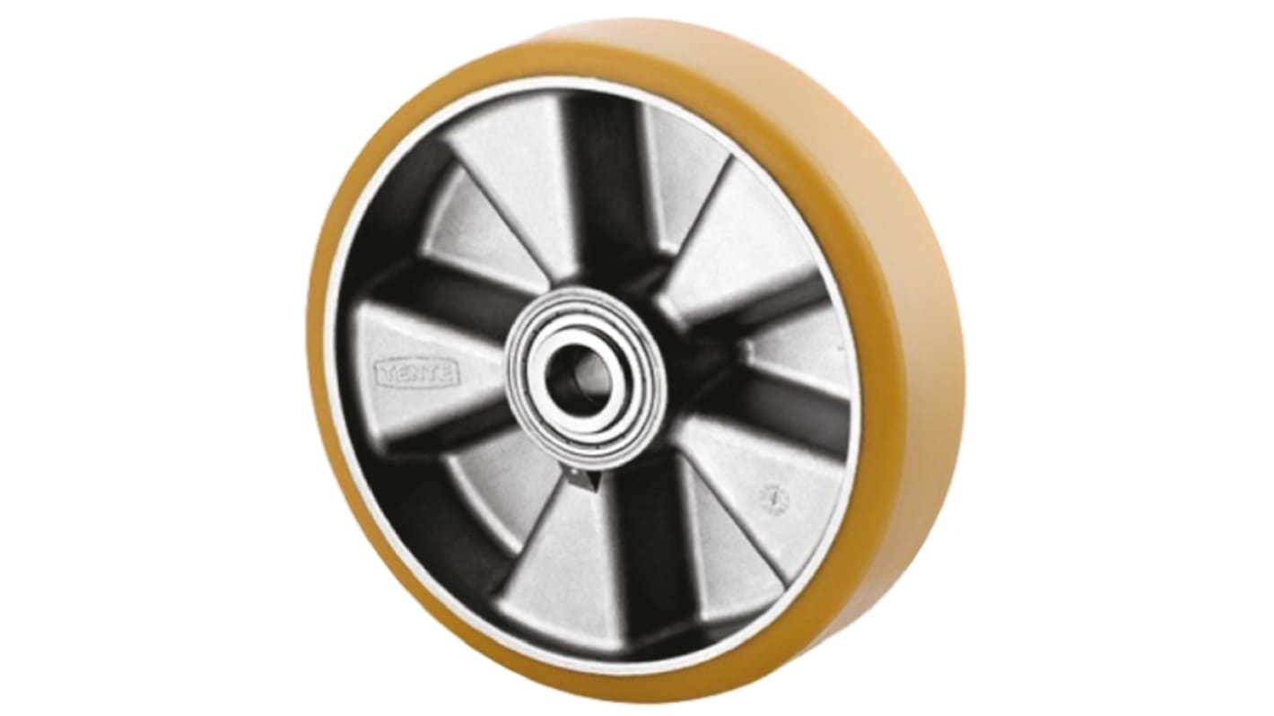 Tente Yellow Polyurethane Corrosion Resistant Trolley Wheel, 1600kg