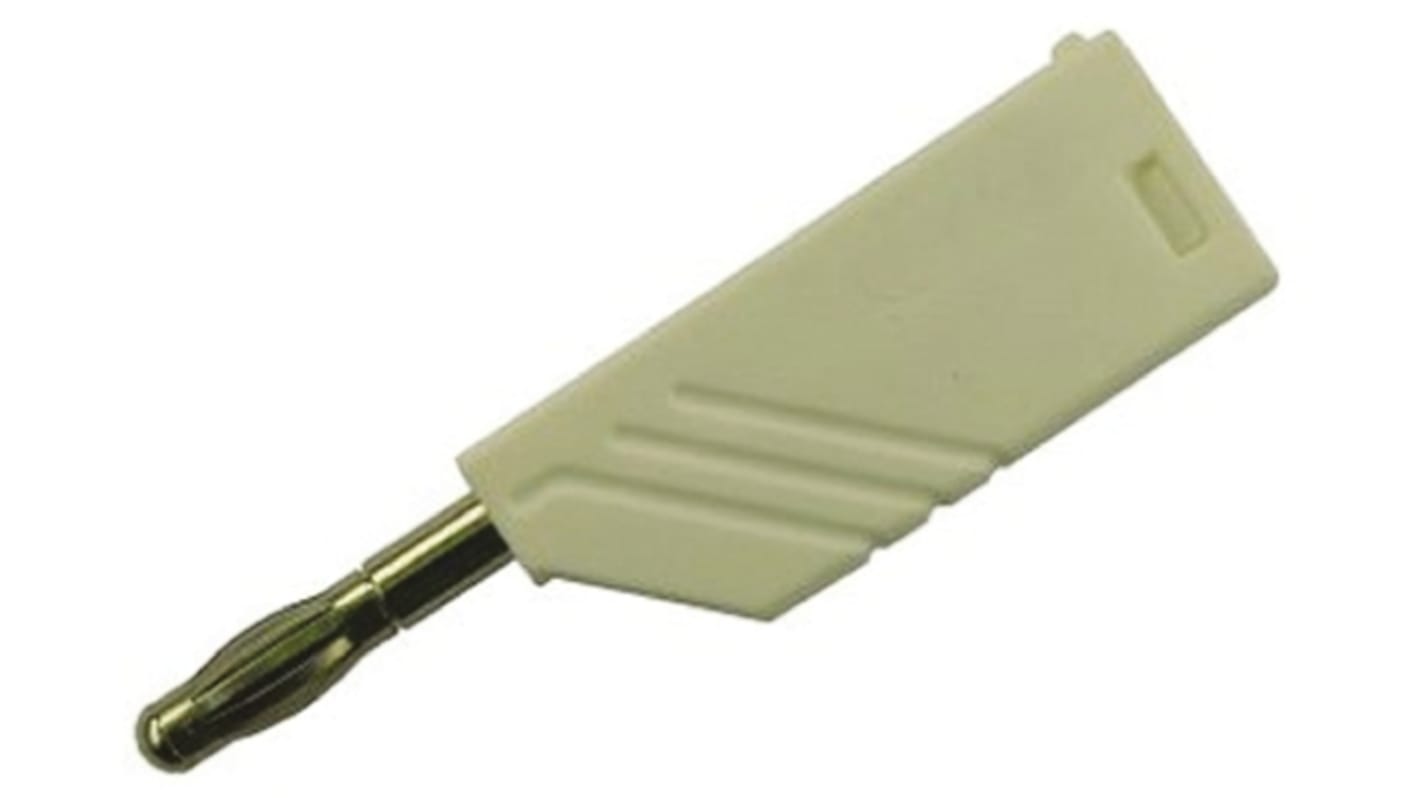 Hirschmann Test & Measurement White Male Banana Plug, 4 mm Connector, Screw Termination, 24A, 30 V ac, 60V dc, Nickel