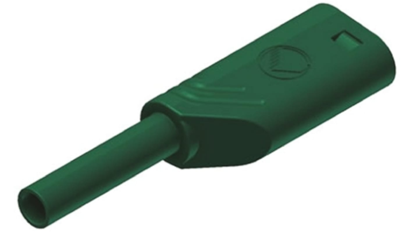 Hirschmann Test & Measurement Green Male Banana Plug, 2mm Connector, Solder Termination, 10A, Gold Plating