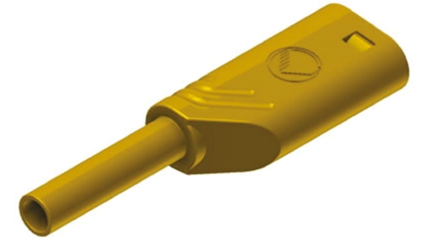 Hirschmann Test & Measurement Yellow Male Banana Plug, 2mm Connector, Solder Termination, 10A, Gold Plating