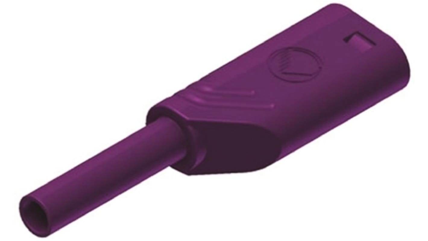 Hirschmann Test & Measurement Violet Male Banana Plug, 2mm Connector, Solder Termination, 10A, Gold Plating