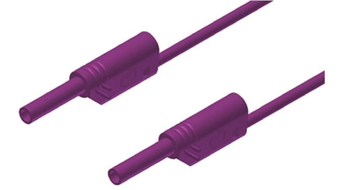 Hirschmann Test & Measurement 2 mm Connector Test Lead, 10A, 1000V ac/dc, Violet, 1m Lead Length